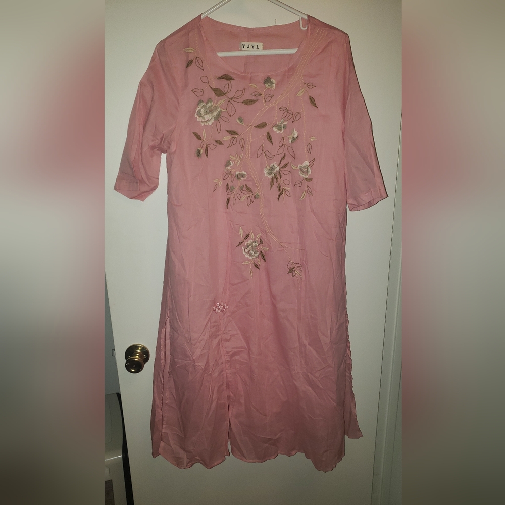 Pink Embroidered Dress